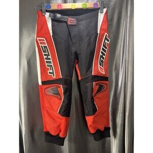 SHIFT Youth Boys Padded Racing Pants Size 22 Red White Black Motocross MX Moto